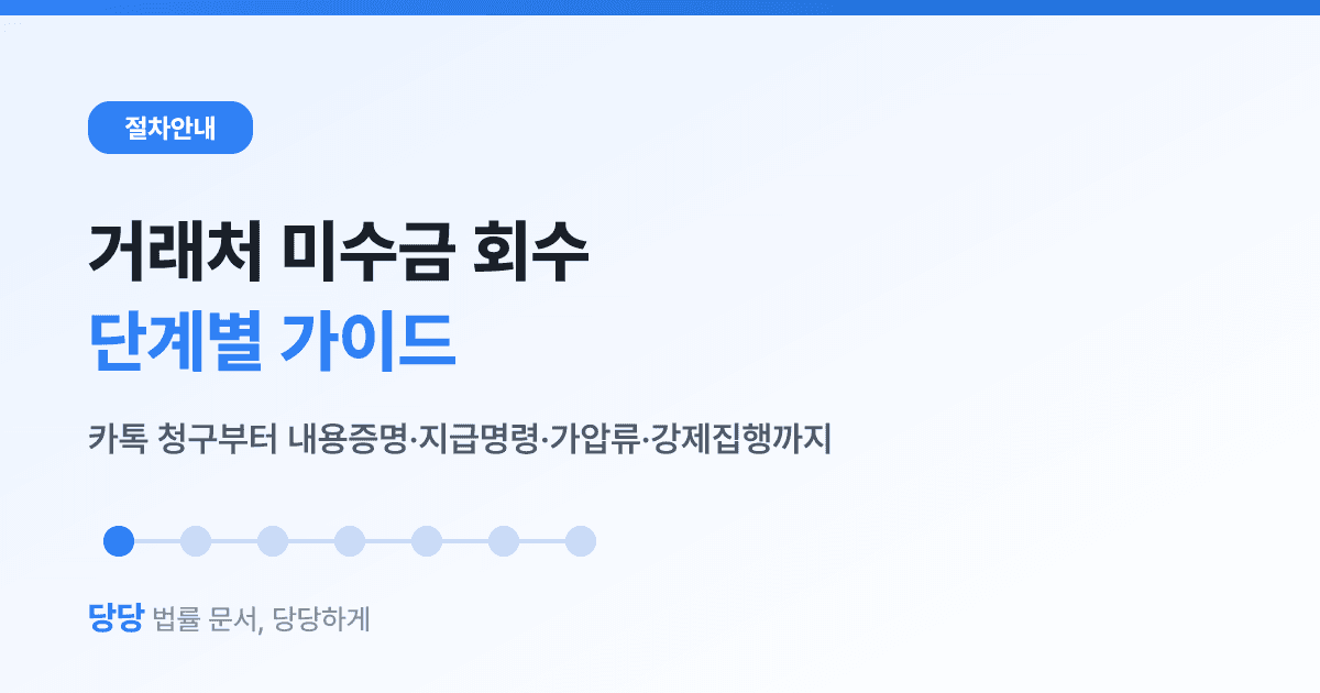 거래처 미수금 회수 단계별 가이드: 카톡부터 강제집행까지